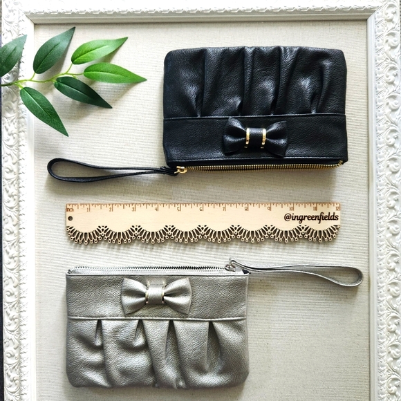 2 Wristlets - RFID Safe Keeper faux leather wallet cc holder zipper bundle set - Picture 9 of 9